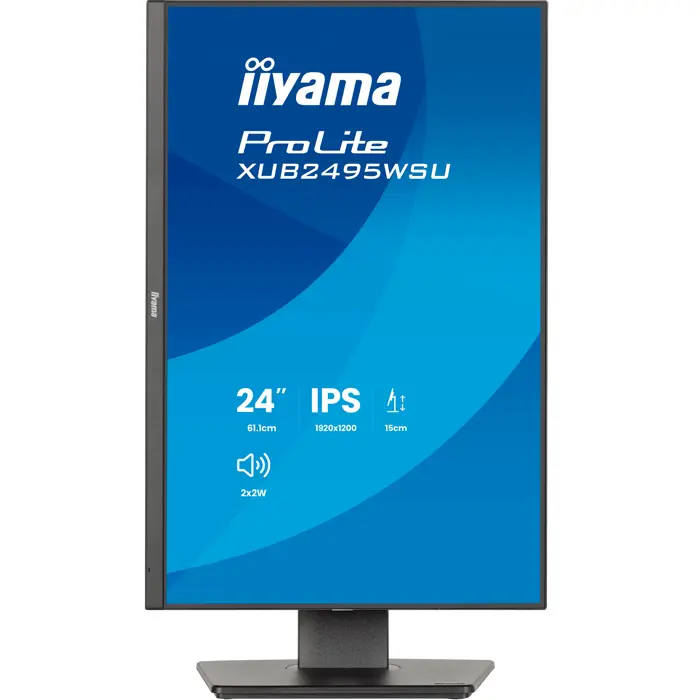 Iiyama ProLite XB2495WSU-B1 (61.1 cm (24.1 Zoll), schwarz (matt), WUXGA, IPS, HDMI, DP, USB-Hub, ergonomischer Standfuß, 100Hz Panel)