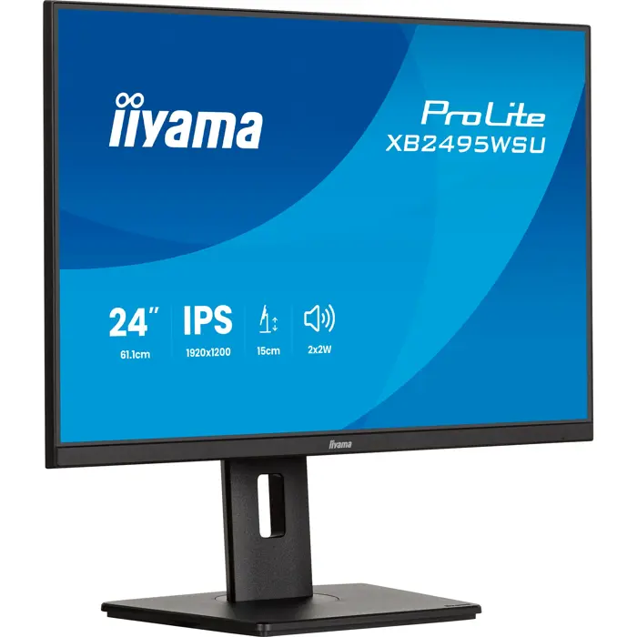 Iiyama ProLite XB2495WSU-B1 (61.1 cm (24.1 Zoll), schwarz (matt), WUXGA, IPS, HDMI, DP, USB-Hub, ergonomischer Standfuß, 100Hz Panel)