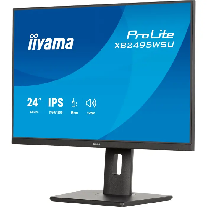 Iiyama ProLite XB2495WSU-B1 (61.1 cm (24.1 Zoll), schwarz (matt), WUXGA, IPS, HDMI, DP, USB-Hub, ergonomischer Standfuß, 100Hz Panel)