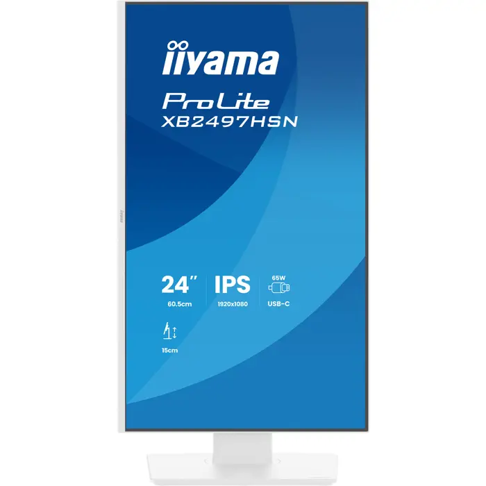 Iiyama ProLite XB2497HSN-W1 (60.5 cm (23.8 inch), white, FullHD, IPS, HDMI, DP, USB-C, USB Hub, Daisy Chain, 100Hz Panel)