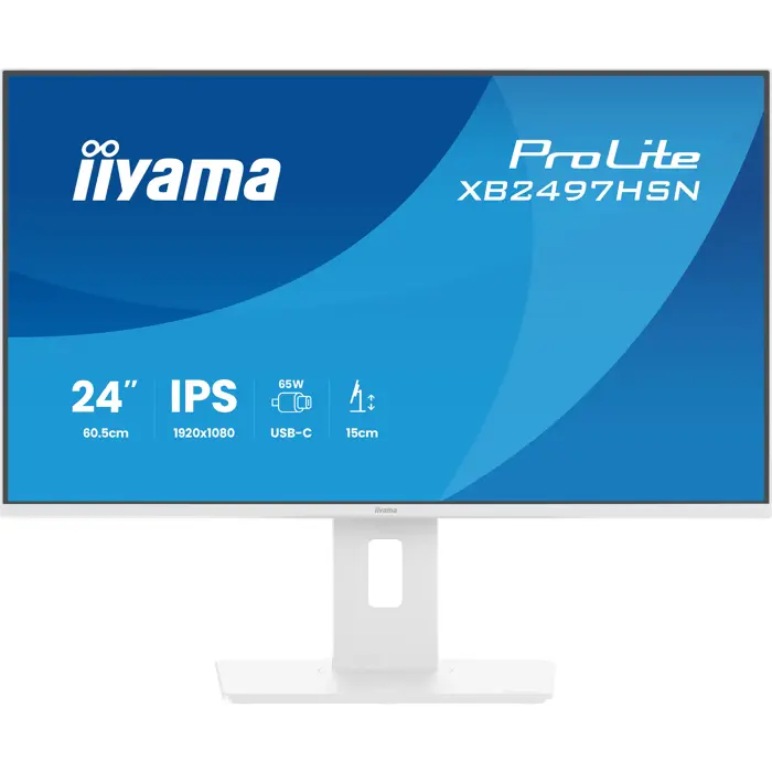 Iiyama ProLite XB2497HSN-W1 (60.5 cm (23.8 inch), white, FullHD, IPS, HDMI, DP, USB-C, USB Hub, Daisy Chain, 100Hz Panel)