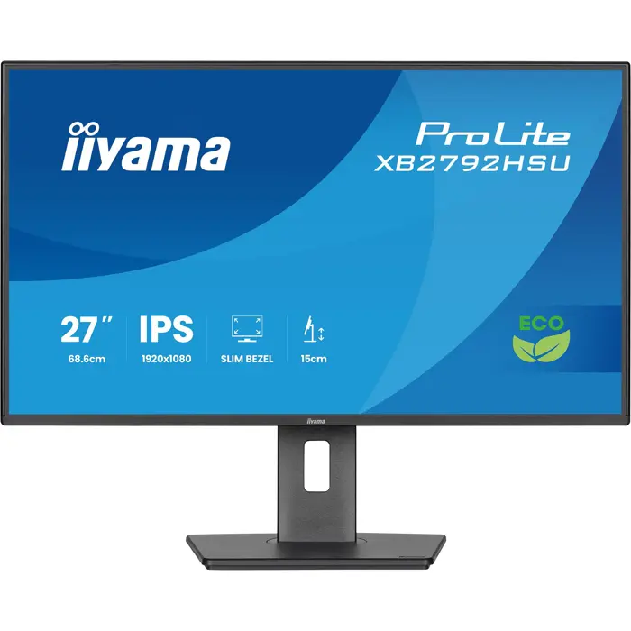 iiyama Prolite XB2792HSU-B1, LED monitor - 27 - black (matte), FullHD, IPS, HDMI, DP, USB hub, adjustable stand, 120Hz panel