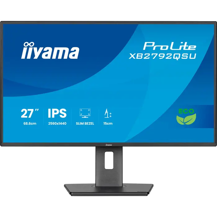 iiyama ProLite XB2792QSU-B1, LED monitor - 27 - black (matt), QHD, IPS, HDMI, DP, USB hub, 120Hz panel