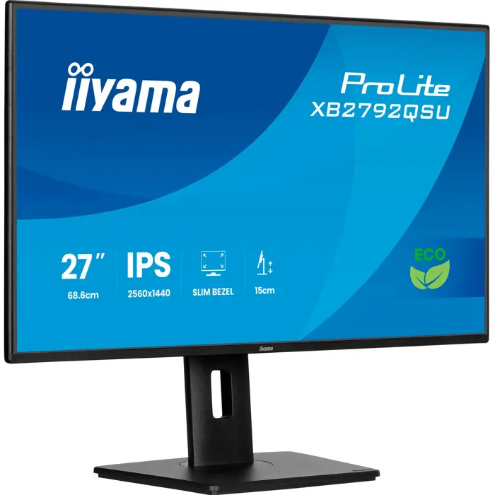 iiyama ProLite XB2792QSU-B1, LED monitor - 27 - black (matt), QHD, IPS, HDMI, DP, USB hub, 120Hz panel
