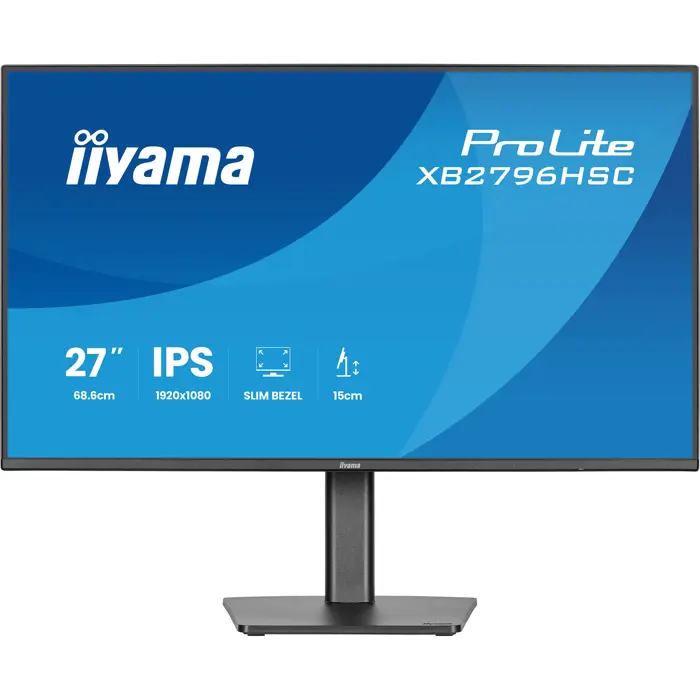 Iiyama ProLite XB2796HSC-B1 (68.6 cm (27 inches), black (matte), FullHD, IPS, HDMI, DP, USB-C, USB hub, 144Hz panel)