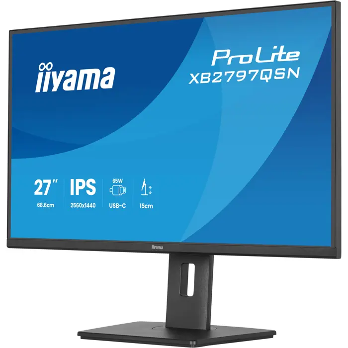 Iiyama ProLite XB2797QSN-B1 (68.5 cm (27 inches), black, QHD, IPS, HDMI, DP, USB hub, daisy chain)
