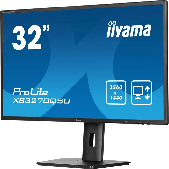 iiyama ProLite XB3270QSU-B1, LED monitor - 31.5 - black (matt), WQHD, IPS, HDMI, DP, ergonomic stand, 100Hz panel