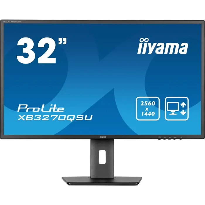 iiyama ProLite XB3270QSU-B1, LED monitor - 31.5 - black (matt), WQHD, IPS, HDMI, DP, ergonomic stand, 100Hz panel