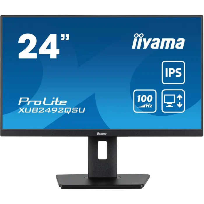 iiyama ProLite XUB2492QSU-B1, LED monitor - 23.8 - black (matt), WQHD, IPS, AMD Free-Sync, 100Hz panel