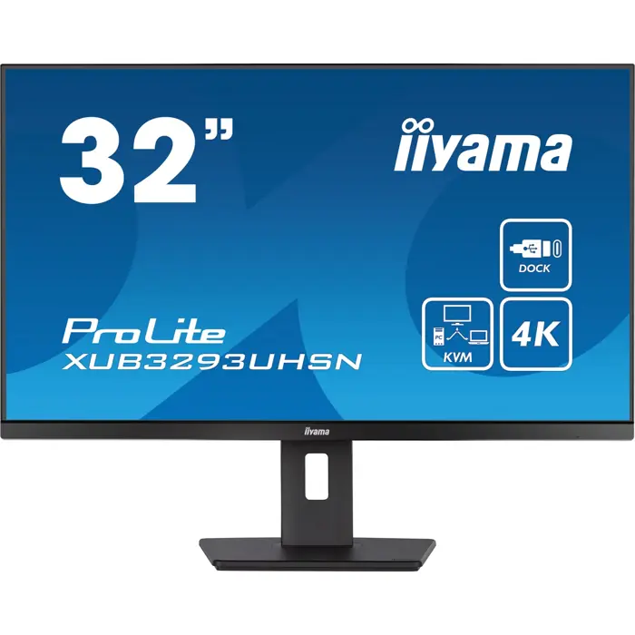 iiyama ProLite XUB3293UHSN-B5, LED monitor - 31.5 - black, Ultra HD/4K, HDMI, DisplayPort, USB-C, IPS
