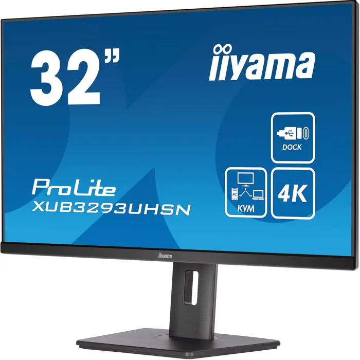 iiyama ProLite XUB3293UHSN-B5, LED monitor - 31.5 - black, Ultra HD/4K, HDMI, DisplayPort, USB-C, IPS