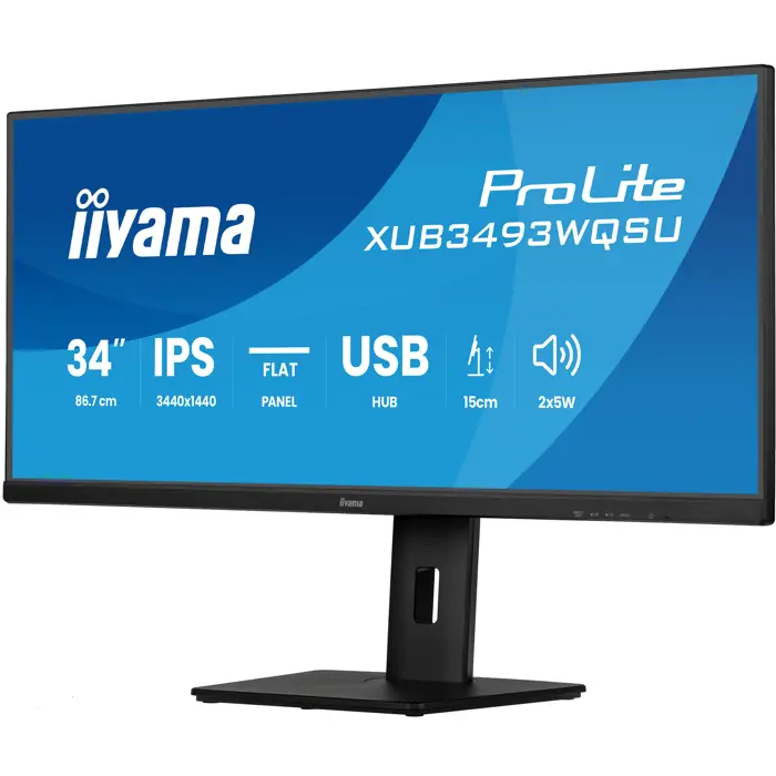 iiyama ProLite XUB3493WQSU-B6, LED monitor - 34 - black (matt), QHD, IPS, 120 Hz, HDMI, 120Hz panel