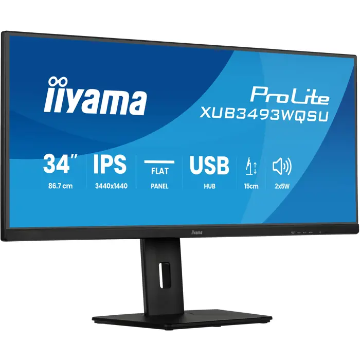 iiyama ProLite XUB3493WQSU-B6, LED monitor - 34 - black (matt), QHD, IPS, 120 Hz, HDMI, 120Hz panel
