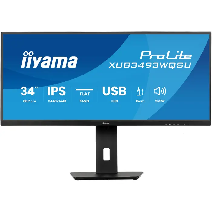 iiyama ProLite XUB3493WQSU-B6, LED monitor - 34 - black (matt), QHD, IPS, 120 Hz, HDMI, 120Hz panel