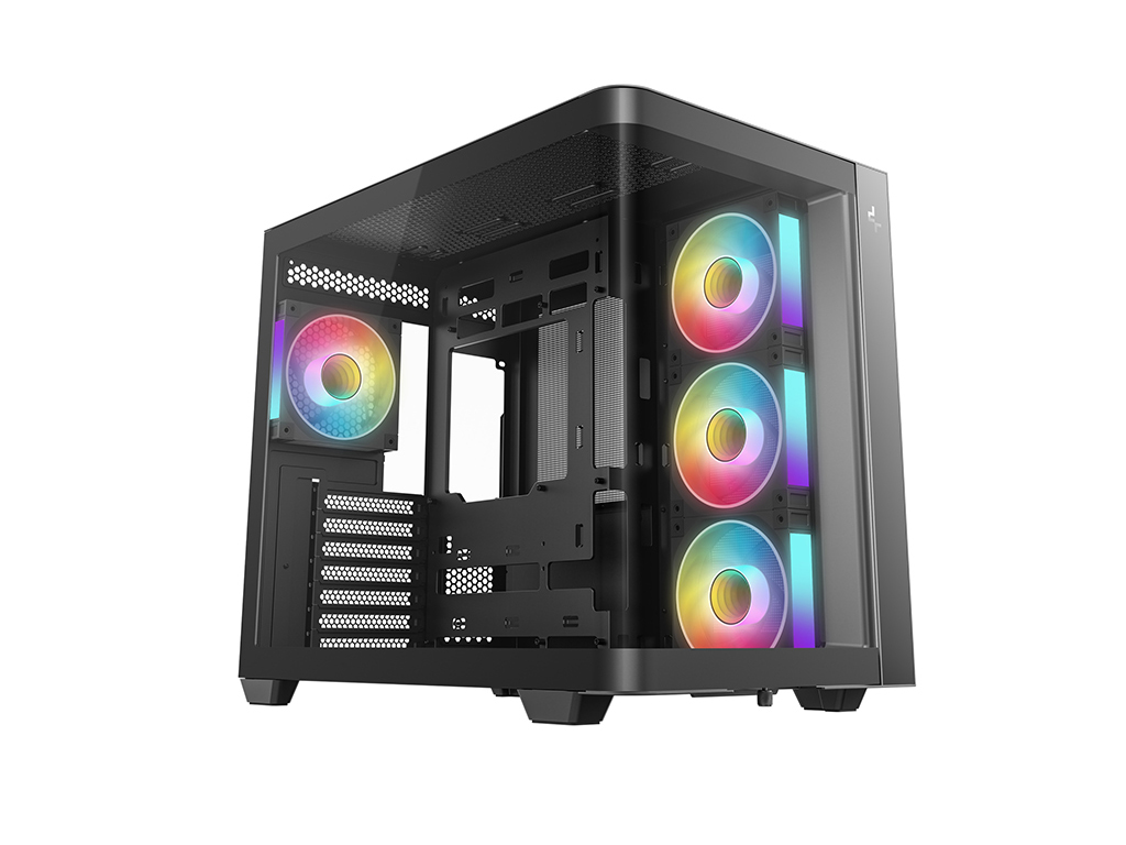Računalniško ohišje DeepCool CG530U 4F, ATX, Midi-Tower, ARGB, ukrivljeno steklo, črno - R-CG530U-BKAGA4-G