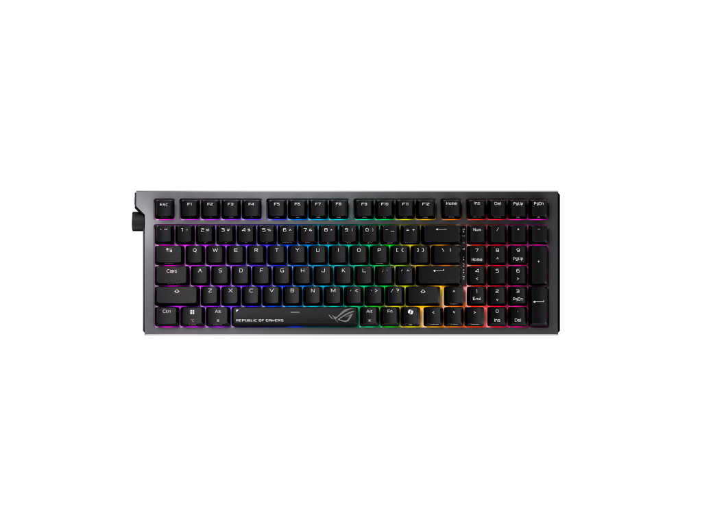 Tipkovnica ASUS ROG Strix Morph 96 Wireless, ROG NX Snow V2, PBT, RGB, USB, US - 90MP04IF-BKUA03