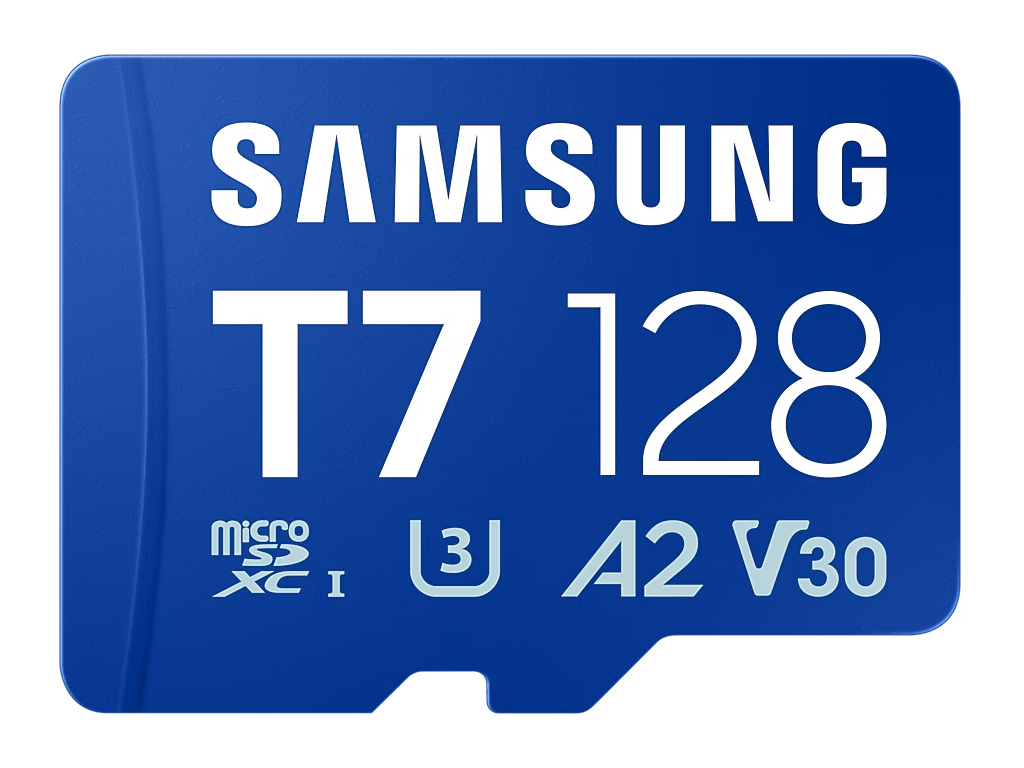 Spominska kartica Samsung T7, micro SDXC, 128GB, U3, V30, A2, UHS-I, 170 MB/s - MB-MB128T/WW