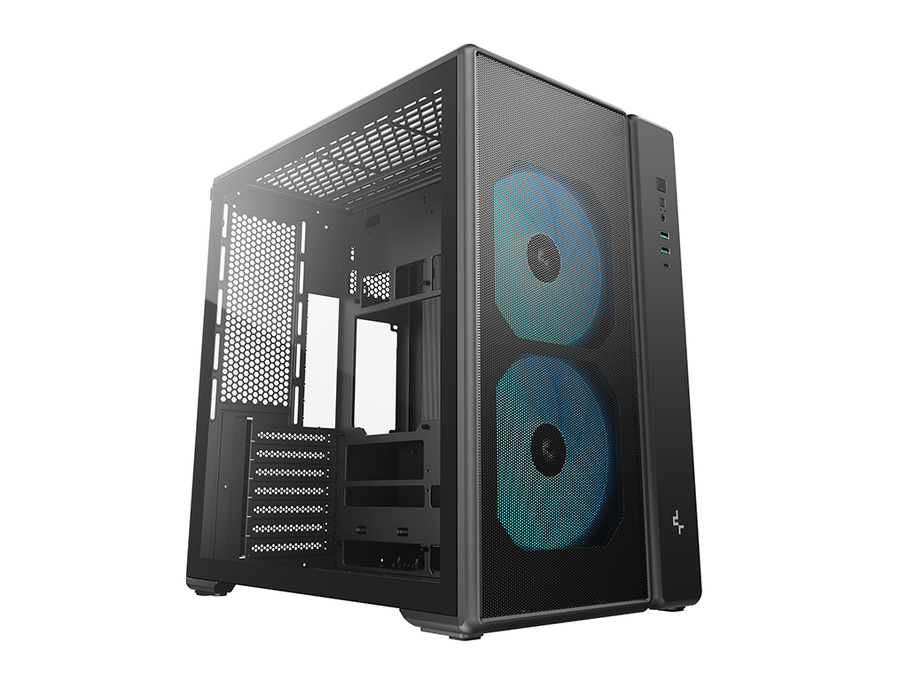 Računalniško ohišje DeepCool CG590 MESH 2F, ATX, Midi-Tower, Kaljeno steklo, črno - R-CG590MESH-BKANA2-G