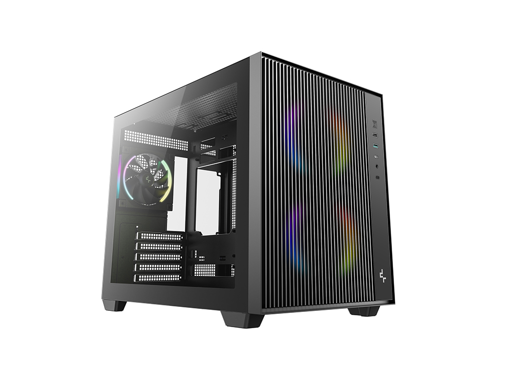 Računalniško ohišje DeepCool CG330 MESH 3F, micro-ATX, ARGB, kaljeno steklo, črno - R-CG330MESH-BKANM3-G