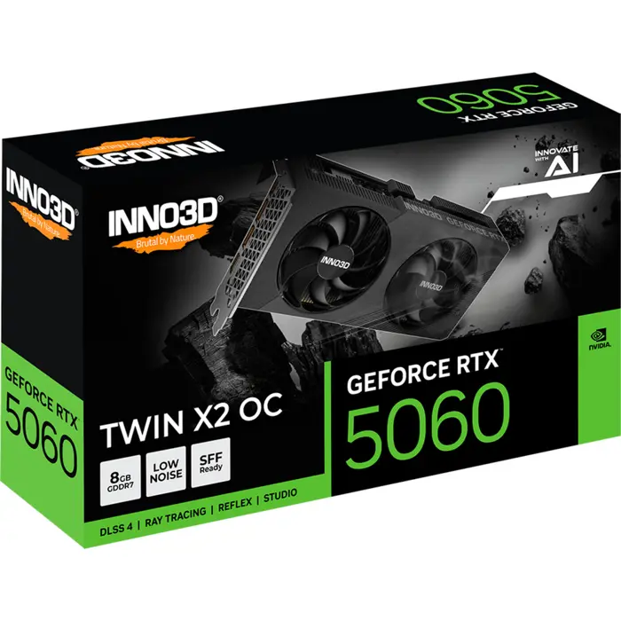 Inno3D GeForce RTX 5060 TWIN X2 OC V2 (DLSS 4, 3x DisplayPort, 1x HDMI 2.1)