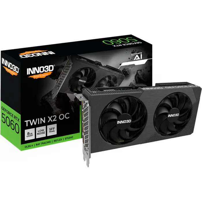 Inno3D GeForce RTX 5060 TWIN X2 OC V2 (DLSS 4, 3x DisplayPort, 1x HDMI 2.1)