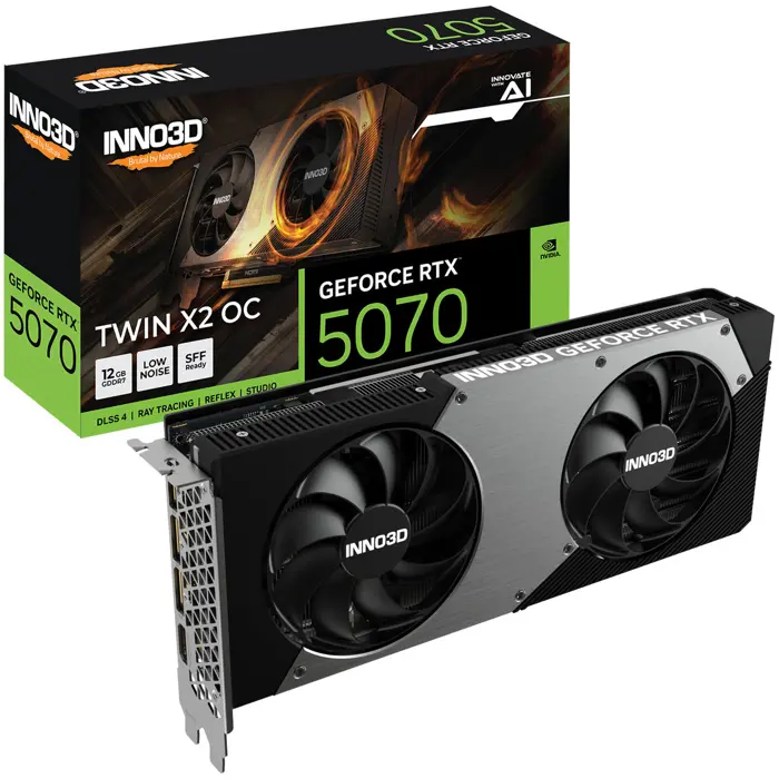 INNO3D GeForce RTX 5070 Twin X2 OC, 12288 MB GDDR7-N50702-12D7X-195064N