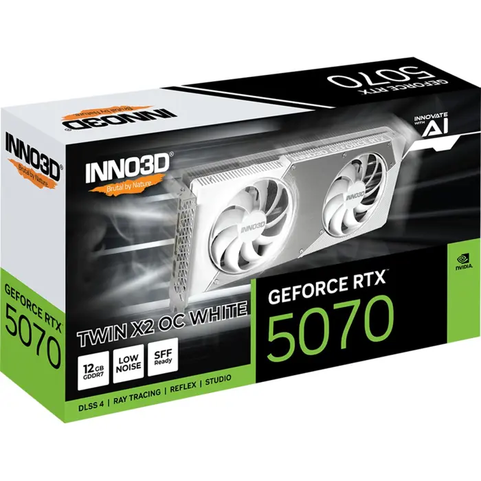Inno3D GeForce RTX 5070 TWIN X2 OC white (white, DLSS 4, 3x DisplayPort, 1x HDMI 2.1)