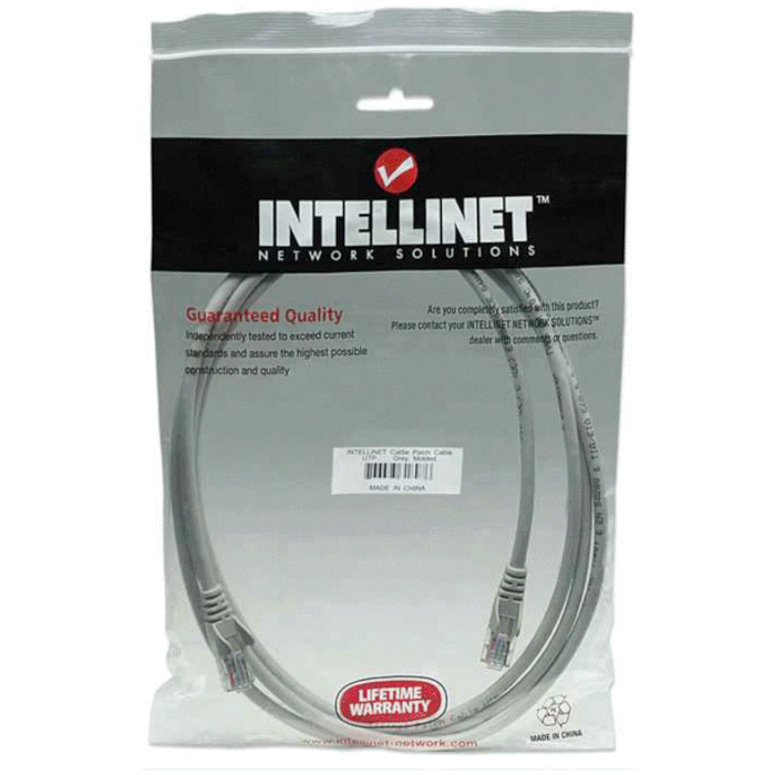 Intellinet Cat5e, CCA, U/UTP, PVC, RJ45,7.5m, sivi