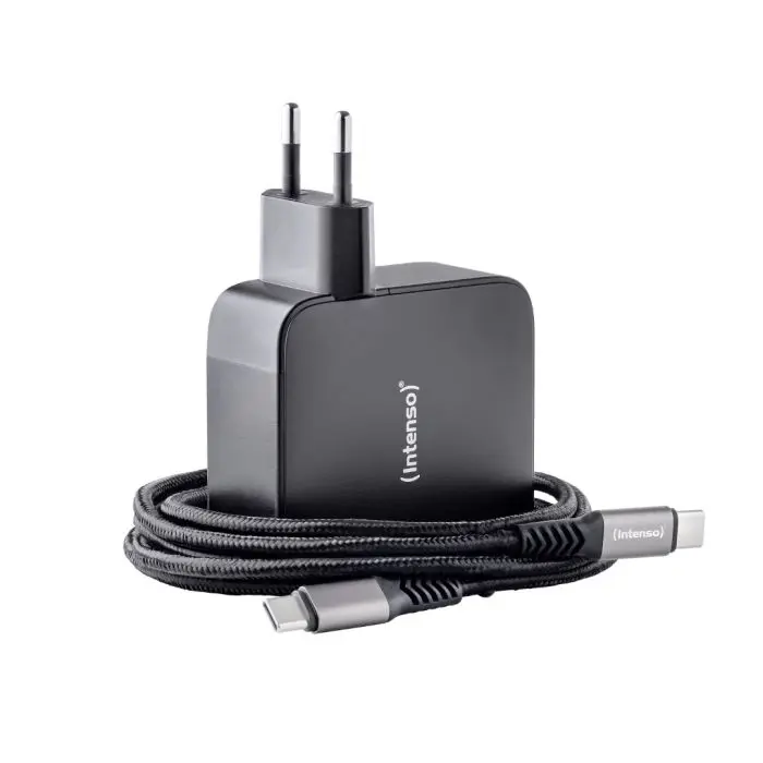 Intenso 140W GaN power supply with 3xUSB-C and 1xUSB-A connectors and included 2M 200W USB-C cable