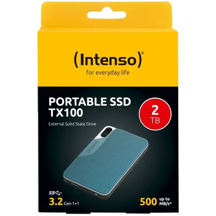 Intenso 2TB SSD TX100 500MB/s USB 3.2 Gen1x1 external drive - blue