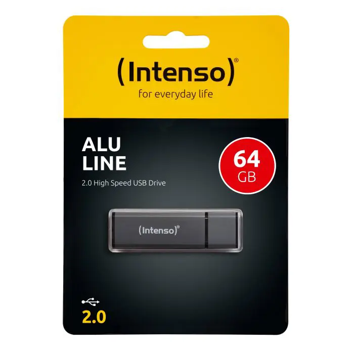 Intenso 64GB Alu Line USB 2.0 Memory Stick - Anthracite