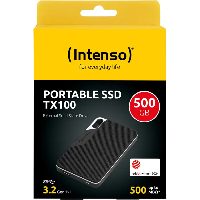Intenso External SSD TX100 500 GB black, USB-A 3.2 Gen 1 (5 Gbit/s)