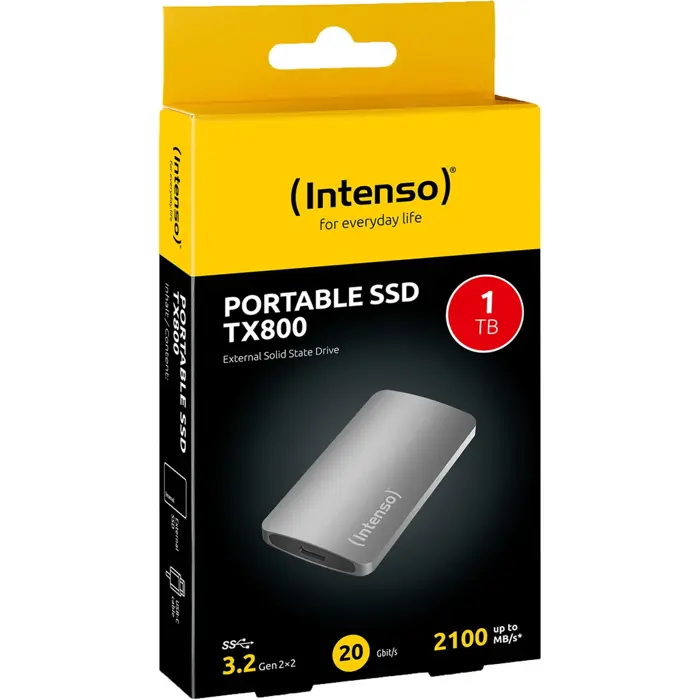 Intenso External SSD TX800 1 TB anthracite, USB-A 3.2 Gen 2x2 (20 Gbit/s)