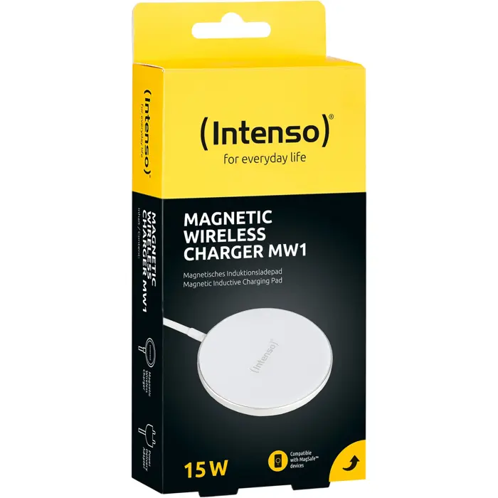 Intenso Magnetic Wireless Charger MW1 (white, for iPhones with MagSafe)