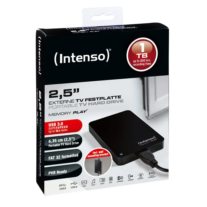 Intenso Memory Play - 1 TB - Black - USB 3.0 - 6021460
