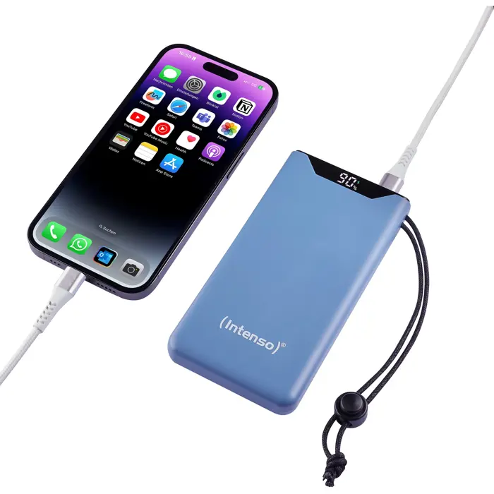 Intenso Powerbank F10000 Blue (blue, 10,000 mAh, PD 3.0, Quick Charge 3.0)