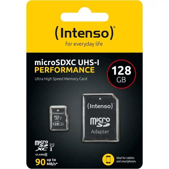 Intenso UHS-I Performance 128 GB microSDXC, memory card (black, UHS-I U1, Class 10)