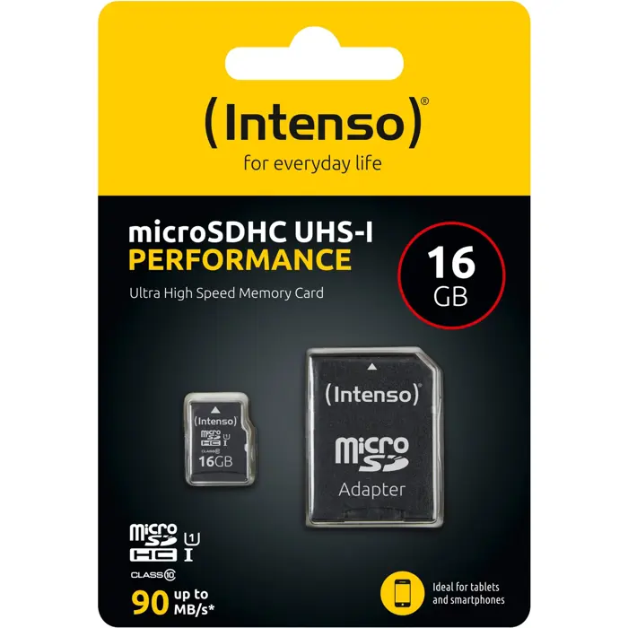 Intenso UHS-I Performance 16 GB microSDXC, memory card (black, UHS-I U1, Class 10)