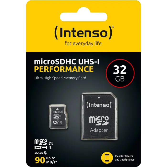 Intenso UHS-I Performance 32 GB microSDXC, memory card (black, UHS-I U1, Class 10)