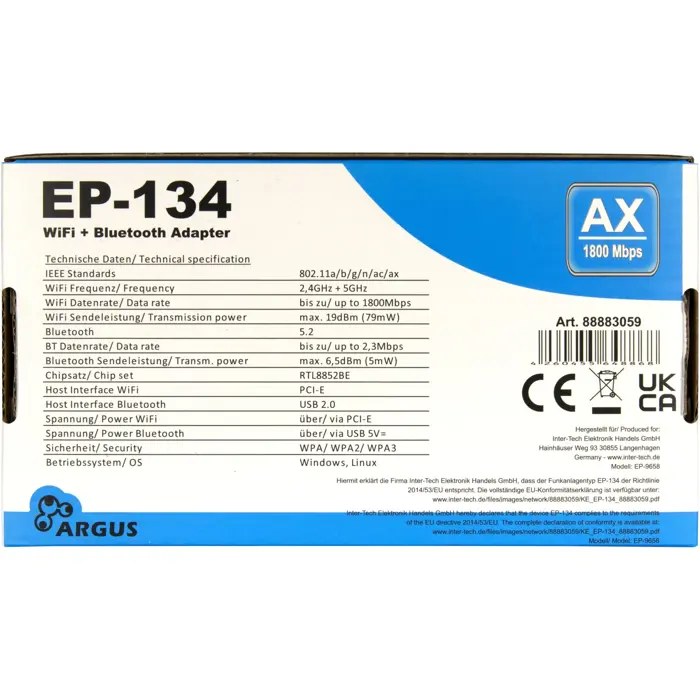 Inter-Tech EP-134, WLAN adapter