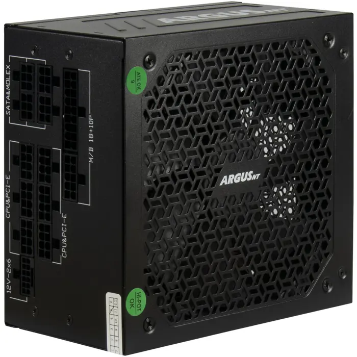 Inter-Tech HA-1200BA4, PC power supply black, 1x 12-pin high power GPU, 3x PCIe, cable management, 1200 watts