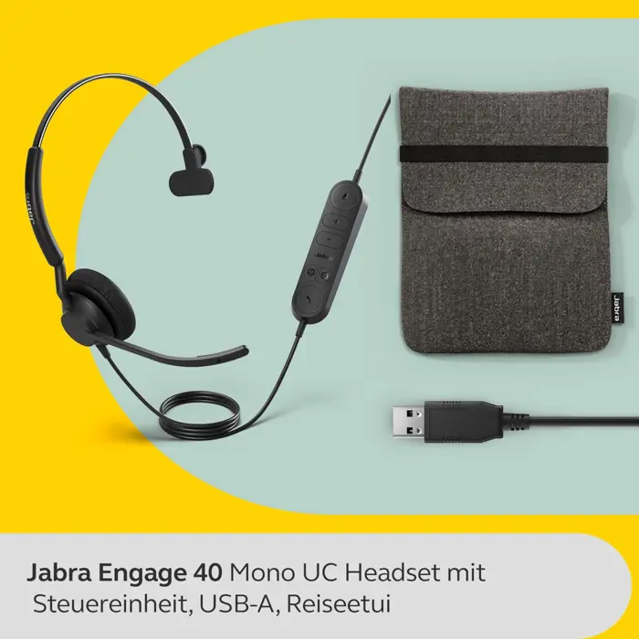 Jabra Engage 40 Link, headset (black, mono, UC, USB-A)