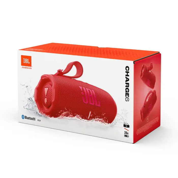 JBL Charge 6 Bluetooth portable speaker, red