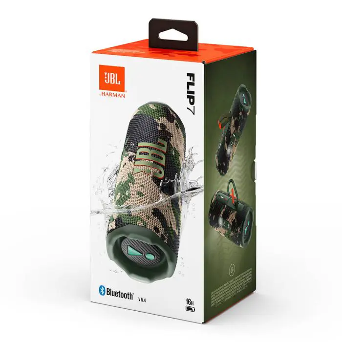 JBL Flip 7 Bluetooth portable speaker, military