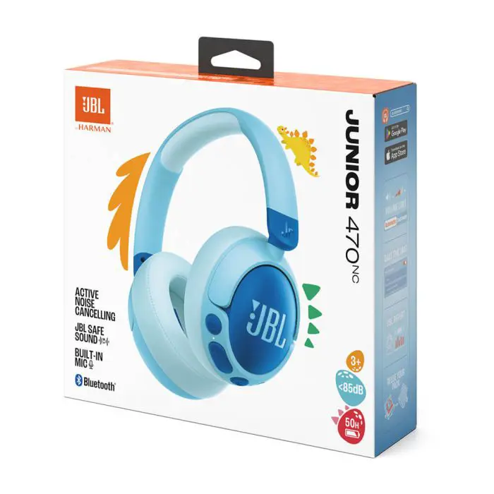 JBL JR470NC Bluetooth Children's Wireless Headphones, Blue