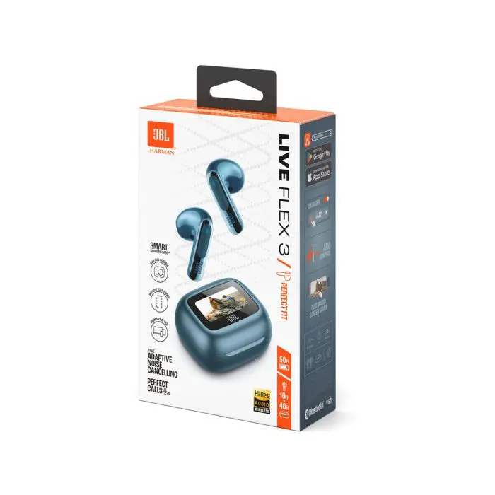 JBL Live Flex 3 wireless headphones with microphone, blue