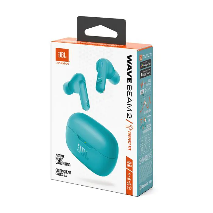 JBL Wave Beam 2 brezžične slušalke z mikrofonom, modre