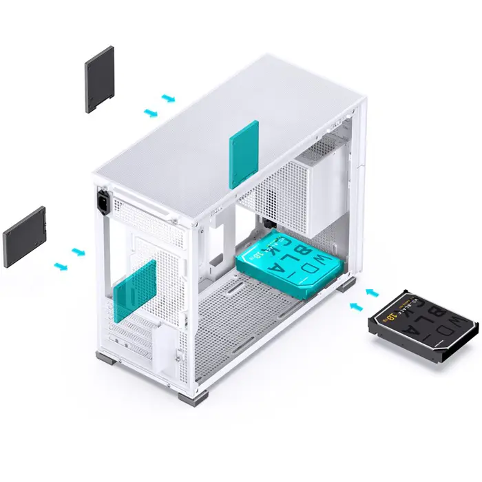 Jonsbo D31 Micro-ATX Case, Tempered Glass - white