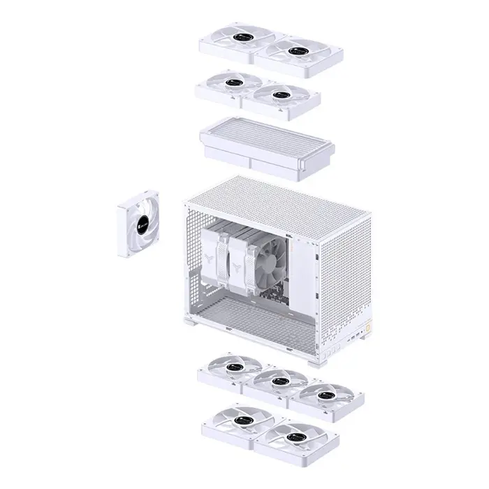 Jonsbo D32 PRO White PC-Gehäuse, Mini-Gehäuse, mATX, Tempered Glass - weiß