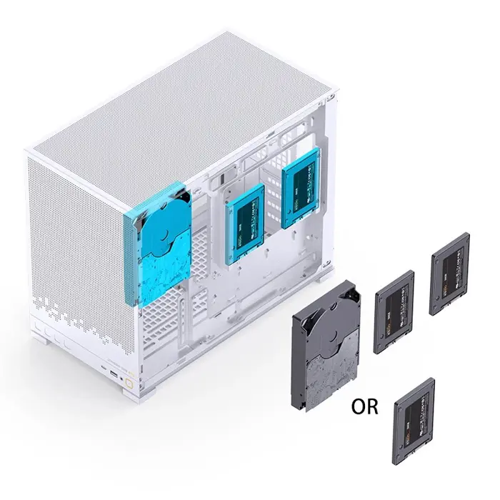 Jonsbo D32 STD White PC Case, Mini, mATX, Glass